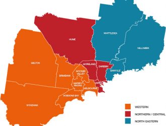 Map of local government areas in north west Melbourne.